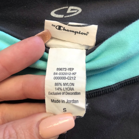Champion Grey & Turquoise stretchy workout shorts - Picture 4 of 8